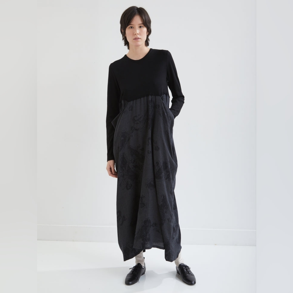 Yohji Yamamoto Ys Big Pockets Paisley Combo Dress 1 XS S